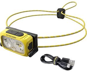 Nitecore NU21 linterna frontal ultra ligera para exteriores 360 lúmenes con doble haz USB-C recargable con correa (amarillo)