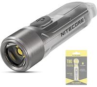 Nitecore Tiki Mini Linterna - Recargable 300 lúmenes - LED con luz ultravioleta - Linterna - Llavero impermeable IP66 ([Transparente])