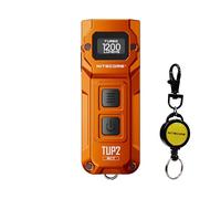 Nitecore TUP2 MCT Llavero inteligente de tres temperaturas de color con linterna EDC de 1200 lúmenes, llavero retráctil (aleación naranja)