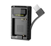 Nitecore UL109 BP-DC15-E Cargador de batería USB Leica de Doble Ranura con LCD, Color Negro