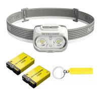 Nitecore UT27 MCT 2025 Pro High CRI - Linterna frontal ligera de tres temperaturas de color con 2 baterías HLB1500, etiqueta (gris)