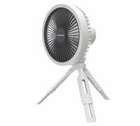 Nitecore Ventilador eléctrico portátil multifuncional NEF10 con anillo de luz LED, trípode de cabeza esférica flexible, motor sin escobillas, batería de 10000 mAh (gris)