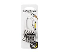 NITEIZE BIGFOOT LOCKER SBINER- LLAVERO MOSQUETÓN con 5 MOSQUETONES DE METAL con CIERRES DE SEGURIDAD CENTRAL, plata, s (KLKBF-11-R6)