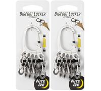 NITEIZE Bigfoot Locker SBINER- Llavero MOSQUETÓN con 5 MOSQUETONES DE Metal con Cierres DE Seguridad Central, Plata, s (KLKBF-11-R6) (Paquete de 2)
