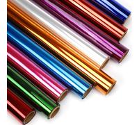 Nitelemn Rollo de papel de celofán transparente de 9 colores para cestas de regalo, envoltura de golosinas, decoración de proyectos de manualidades (17 pulgadas x 10 pies x 9 rollos)