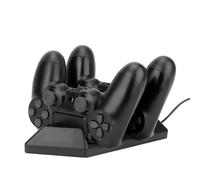 NiTHO Cargador para Mando PS4, Estación de Carga Compatible con Mandos PS4 Slim/PS4 Pro, Base de Carga Rápida para PS4 - Negro