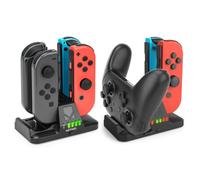 NiTHO Estación de Carga para Switch Joy Controller, Base de Carga hasta 4 x Joycons o 2 x Joycon y 1 Mando Switch Pro, 4 en 1 Cargador