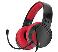 NITHO Janus Auriculares Gaming Estéreo Diseño Exclusivo con Almohadillas de Doble Capa, Compatibles con PS4/PS5/Xbox One/Xbox Series X/S Consolas y PC/Móviles/Tabletas (Rojo Negro)