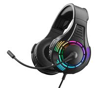 NITHO Spectra Auriculares Gaming para PC/PS4/PS5/Xbox One/Xbox Series XS/Tablet/Móvil, Auriculares con Micrófono Cardioide y Luz RGB Multiefecto, Auriculares para Gamers - Negro