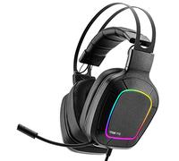 NITHO Titan Pro Auriculares Gaming con Sonido Envolvente 7.1 para PC/PS4/PS5, Auriculares con Micrófono Cardioide y Luz Multiefecto RGB, Controlador de 50 mm y Diadema Ligera - Negro