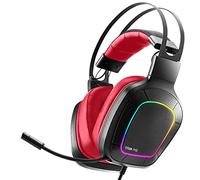 NITHO Titan Pro Auriculares Gaming Over-Ear - Audio 7.1 para PC, Micrófono Abatible, Controladores de 50 mm - Compatible PS4/PS5/Portátil - Rojo