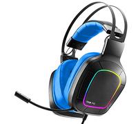 NITHO Titan Pro Auriculares Gaming Over-Ear - Controladores de 50 mm, Audio 7.1 para PC, Micrófono Abatible - Compatible PS4/PS5/Portátil - Azul