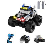 Nitigo 2,4 GHz Coche Teledirigido Anfibio, 4WD Todo Terreno Monster Truck Teledirigido con Luces, Coche RC Impermeable Todo Terreno con Derrape 360°, Regalos de Cumpleaños para Niños 6+ (Azul)