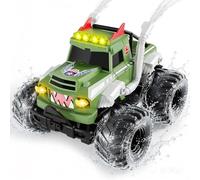 Nitigo Coche Teledirigido - 4WD Monster Truck con Cañón de Agua, 1:16 Coche RC Anfibio con Luces LED 20 Km/h, 2 Baterías Recargables 90 Min de Autonomía, para Niños 6-12 Años y Adultos (Verde)