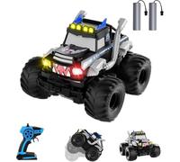 Nitigo Coche Teledirigido - 4WD Monster Truck con Cañón de Agua, 1:16 Coche RC Anfibio con Luces LED 20 Km/h, 2 Baterías Recargables 90 Min de Autonomía, para Niños 6-12 Años y Adultos (Negro)