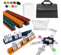 NiToy Dominó pila con la locomotora modelo D12 91 tarjetas Plus 8 pajitas de silicona