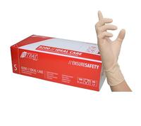 Nitras 8200-S IDEAL CARE - Guantes desechables de látex, no estériles, sin polvo, naturales, talla S, 1000 unidades