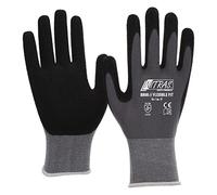 Nitras 8800 Flexible Fit Allroundhandschuhe Gartenhandschuhe hohe Abriebfestigkeit, sehr guter Grip - VPE 12 pares, tamaño: 8, negro/gris