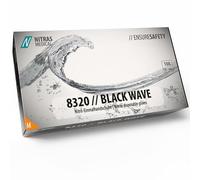 Nitras Medical Guantes de nitrilo desechables 8320 BLACK WAVE – negros Talla M 100 unidades