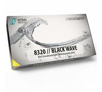 Nitras Medical 8320 Black Wave - Guantes de nitrilo desechables (talla XL, 100 unidades), color negro