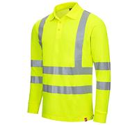NITRAS Motion Tex Viz 7014 Polo - Camisa de Trabajo de Manga Larga - 55% algodón - Amarillo neón - M