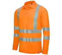 NITRAS Motion Tex Viz 7014 Polo - Camisa de Trabajo de Manga Larga - 55% algodón - Naranja neón - XS