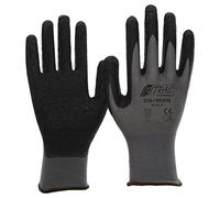 NITRAS Nylotex 3520 Nylon Latex Gloves Guantes de trabajo 12 PAR, Gris / Amarillo, 8