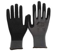 NITRAS Nylotex 3520 Nylon Latex Gloves Guantes de trabajo 12 PAR, gris / negro, 9