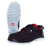 NITRAS Sandalias de Seguridad 7422 Micro Step Summer - Zapatos de Trabajo S1P para Hombres y Mujeres - Gorra con Punta y Zapatillas Antideslizantes - Negro/Rojo, Tamaño 46