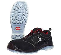 Nitras Zapatillas de Trabajo 7310 Easy Step I - Zapatillas de Seguridad S1P para Hombre Mujer - Gorra con Punta de Acero Resistente al Agua y Antideslizante - Negro/Rojo, Tamaño 40