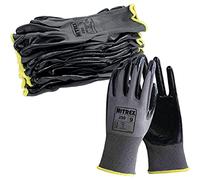 NITREX 250 guantes de trabajo y seguridad, bolsa de 10 pares, talla 6, guantes de manejo general con revestimiento de palma de nitrilo