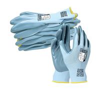 NITREX 250BU Guantes de nitrilo azules con recubrimiento en palma, resistentes al aceite y a la humedad, talla 6