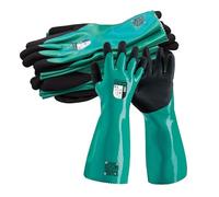 Nitrex 460, guante largo de nitrilo químico de doble inmersión, color verde, calibre 18, 5 pares, talla 11
