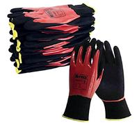 NITREX Unigloves 360FC - Guantes reutilizables de manejo general con tecnología NitreGrip, nitrilo plano y nitrilo de arena, color negro/rojo