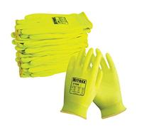 NITREX Unigloves Guantes de trabajo térmicos reutilizables de 370 W para ambientes húmedos y secos con doble forro de espuma de nitrilo totalmente revestido, color amarillo de alta visibilidad