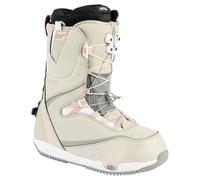 Nitro Cave TLS Step On All Mountain Freestyle Freeride Sistema de Cordones Rápidos Barco de Snowboard, Mujer, Arena Rosa, 26.5
