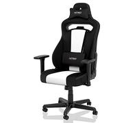 NITRO CONCEPTS E250 - Silla de Juego - Silla de Oficina - 125 kg - Inclinable de 90 ° a 135 ° - Altura Ajustable - Reposabrazos 2D - Negro/Blanco