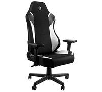 Nitro Concepts X1000 - Silla para Videojuegos - Silla de Oficina - Silla de Escritorio - Funda de Tela - 135 kg - Negro/Blanco
