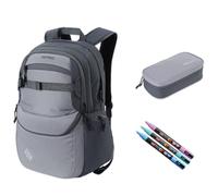 NITRO Future Hero Juego de mochilas escolares 3 piezas gris