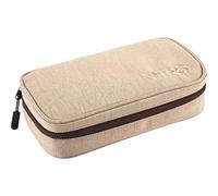 Nitro Pencil Case XL INKL. Geo Dreieick & Stundenplan, Federmäppchen, Schlampermäppchen, Faulenzer Box, Federmappe, Stifte Etui, Almond