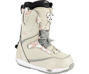 Nitro Snowboards Cave TLS Step On All Mountain Freestyle Freeride Sistema de Cordones Rápidos Barco de Snowboard, Mujer, Arena Rosa, 28.0