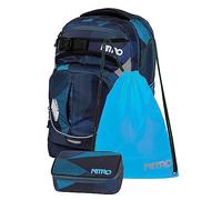 NITRO Superhero, juego de mochilas escolares, mochila, cinturón de cadera desmontable, base resistente, bolsa térmica, compartimento para portátil, bolsa de gimnasio y estuche XL,