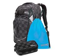 NITRO Superhero, juego de mochilas escolares, mochila, cinturón de cadera desmontable, base resistente, bolsa térmica, compartimento para portátil, bolsa de gimnasio y estuche XL,