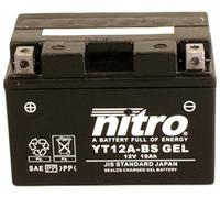 NITRO YT12A-BS GEL -N- YT12A-BS Gel AGM Cerrado, Negro, Tamaño NA, Negro