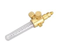 Nitrogen Flow Indicator, Pure Copper Double Scale 1/4in Thread Inlet Outlet Connection Flow Meter for Brazing Processes Nitrogen Gas Control with Pressure Relief Burst Disc 0386-08