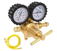 Nitrogen Regulator Valve Kit 0 800PSI Brass CGA580 Inlet 1 / 4in Male Flare Outlet with 60in Hose for HVAC Pressure Testing Detection