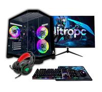 NitroPC - Pack Avanzado | PC Gaming Completo (AMD Ryzen 5 3400G 4/8 4.2GHz, RX Vega 11, RAM 16GB, M.2 1TB, Windows 11 Pro, RGB | WiFi, Monitor 24", Teclado, ratón, Auriculares) PC sobremesa (Negro)