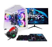 NitroPC - Pack Avanzado | PC Gaming Completo (AMD Ryzen 5 5655G 6/12 4.4GHz, RX Vega 7, RAM 16GB, M.2 1TB, Windows 11 Pro,RGB | WiFi, Monitor 24", Teclado, ratón, Auriculares) PC sobremesa (Blanco)