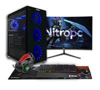 NitroPC - Pack Diamond | PC Gaming Completo (Intel Core i7 12700K 12/20 5.0GHz, RTX 4060 8GB, RAM 32GB, M.2 2TB, Windows 11 | WiFi, Monitor Curvo 27", Teclado, ratón, Cascos) PC sobremesa (Negro)