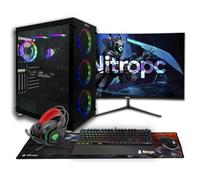 NitroPC - Pack Diamond Plus | PC Gaming Completo (AMD Ryzen 5 7600X 8/12 5.3GHz, RTX 5060 Ti 16GB, RAM 32GB, M2 2TB, Windows 11, RGB | WiFi, Monitor Curvo 27", Teclado, ratón, Cascos) PC sobremesa